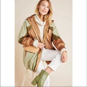 Anthropologie Adirondack Metallic Parka Jacket